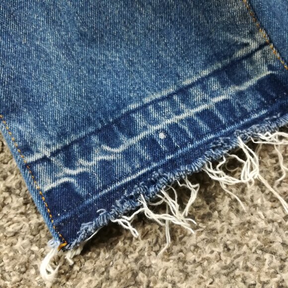 MNML Jeans B118 Work Flare Denim Blue Patchwork Pants Mens 34x34 - Picture 6 of 9